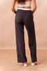 Pinstripe Overlap Waist Tailored Trouser