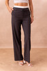 Pinstripe Overlap Waist Tailored Trouser