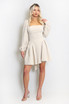 Long Sleeve Bow Back Skater Dress