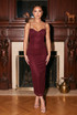 Embellished Mesh Strappy Midi Dress