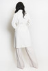 Cream Linen Blend Trench Coat