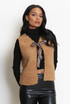 Borg Leopard Tie Front Waistcoat