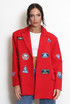 Badge Embellished Oversized Blazer