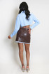 PU Zip Front Mini Skirt