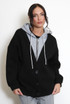 Button Front Hooded Sweatshirt