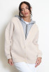 Button Front Hooded Sweatshirt