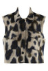 Wool Blend Animal Print Cropped Gilet