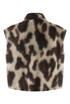 Wool Blend Animal Print Cropped Gilet