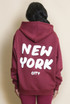 New York Bubble Slogan Hooded Sweatshirt