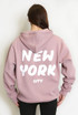 New York Bubble Slogan Hooded Sweatshirt