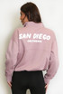 Sandiego Bubble Slogan Half Zip Sweatshirt