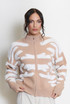 Two Tone Design Zip Cardigan 