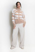 Two Tone Design Zip Cardigan 
