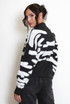 Two Tone Design Zip Cardigan 