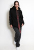 Button Sleeve Oversized Hoodie