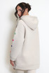 Button Sleeve Oversized Hoodie