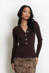 Ribbed Button Front Jumper