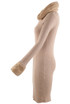 Faux Fur Collar And Cuff Ribbed Knit Dress
