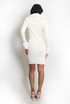 Faux Fur Collar And Cuff Ribbed Knit Dress