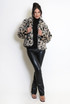 Leopard Faux Fur Lapel Jacket