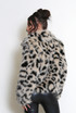 Leopard Faux Fur Lapel Jacket