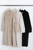 Cable Look Faux Fur Long Coat