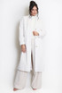 Cable Look Faux Fur Long Coat