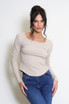 Dip Hem Wide Neck Top