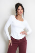 Dip Hem Wide Neck Top