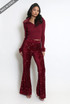 Sequin Flare Leg Trousers