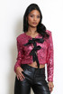 Bow Tie Front Sequin Top