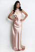 Satin Halter Neck Maxi Dress