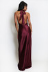 Satin Halter Neck Maxi Dress