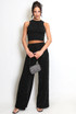 Embellished Sleeveless Crop Top & Trouser Co-Ord