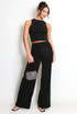 Embellished Sleeveless Crop Top & Trouser Co-Ord