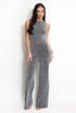 Embellished Sleeveless Crop Top & Trouser Co-Ord