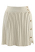 Pleated Fine Knit Mini Skirt With Buttons