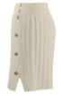 Pleated Fine Knit Mini Skirt With Buttons