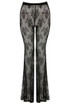 Sheer Mesh Flare Trousers in Black