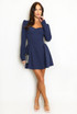Long Sleeve Godet Mini Dress Long Sleeve Godet Mini Dress