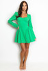 Long Sleeve Godet Mini Dress Long Sleeve Godet Mini Dress
