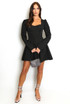 Long Sleeve Godet Mini Dress Long Sleeve Godet Mini Dress