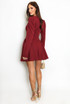 Long Sleeve Godet Mini Dress Long Sleeve Godet Mini Dress