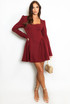 Long Sleeve Godet Mini Dress Long Sleeve Godet Mini Dress