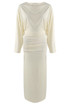 Long Sleeve Ruched Draped Midi Dress