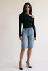 Waffle Asymmetric One Shoulder Top