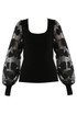Ribbed Top With Heart Lace Sleeves