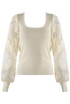 Ribbed Top With Heart Lace Sleeves