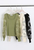 Ribbed Top With Heart Lace Sleeves