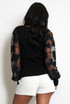 Ribbed Top With Heart Lace Sleeves